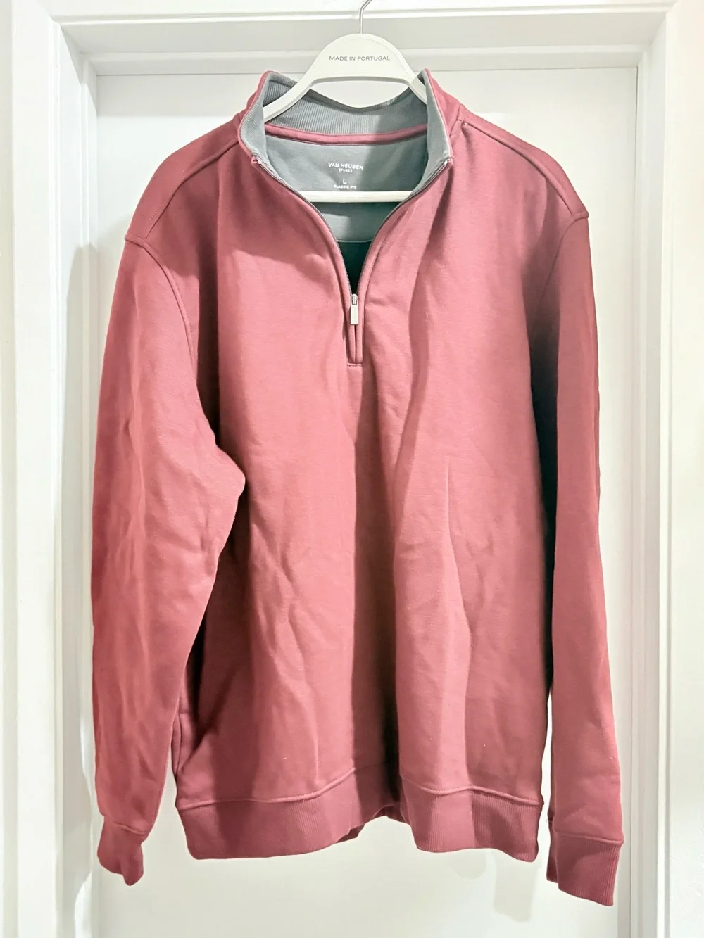 Van Heusen Men's Burgundy Quarter-Zip Sweater